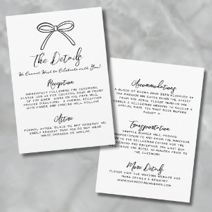 Carte D'accompagnement Détails du Mariage Whimsical Dessin À La Main