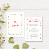 Carte D'accompagnement Détails du Mariage Whimsical Wavy Border & Script