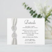 Carte D'accompagnement Détails du Mariage White Ribbon Diamond Infinity (Debout devant)