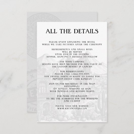 Carte D'accompagnement Détails du passeport mexicain (Devant / Derrière)