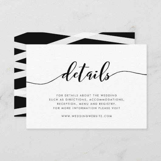 Carte D'accompagnement Détails du script de relaxation noir et blanc (Devant / Derrière)