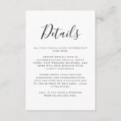 Carte D'accompagnement Détails du script d'information pour les invités e (Devant)