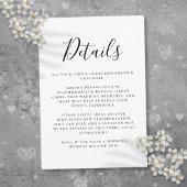 Carte D'accompagnement Détails du script d'information pour les invités e