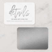 Carte D'accompagnement Détails du script moderne Silver Foil (Devant / Derrière)