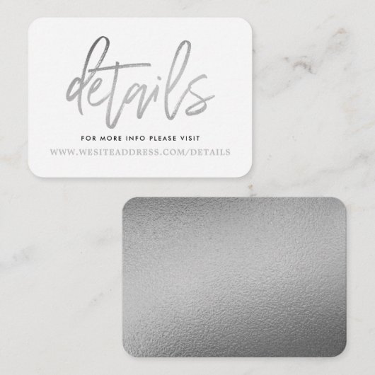 Carte D'accompagnement Détails du script moderne Silver Foil (Devant / Derrière)
