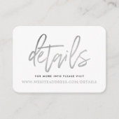Carte D'accompagnement Détails du script moderne Silver Foil (Devant)