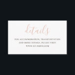 Carte D'accompagnement Détails du script rose simple. Site mariage modern<br><div class="desc">Détails minimalistes simples du mariage rose. Veuillez me contacter si vous avez besoin d'autres articles.</div>