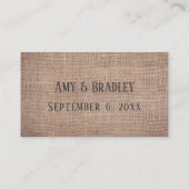 Carte D'accompagnement Détails du site Web de mariage Burlap & Script Élé (Dos)