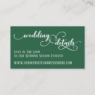 Carte D'accompagnement Détails du site Web de mariage Écriture élégante V