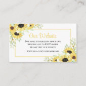 Carte D'accompagnement Détails du site web de mariage floral jaune tourne (Devant)