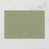 Carte D'accompagnement Détails du site Web de mariage vert mousse formel (Dos)