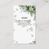 Carte D'accompagnement Détails du site Web du Mariage de verdure QRCode R (Devant)