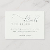 Carte D'accompagnement Détails du site Web du Mariage noir simple Script (Devant)