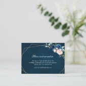 Carte D'accompagnement Détails du site Web géométrique de Navy Blush (Debout devant)