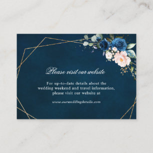 Carte D'accompagnement Détails du site Web géométrique de Navy Blush