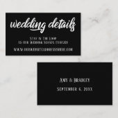 Carte D'accompagnement Détails du site web mariage en Élégant Script, Noi (Devant / Derrière)