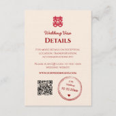 Carte D'accompagnement Détails du visa mariage chinois rose rouge (Devant)