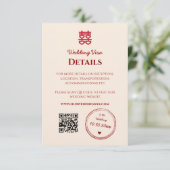 Carte D'accompagnement Détails du visa mariage chinois rose rouge (Debout devant)