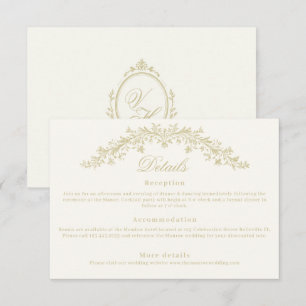 Carte D'accompagnement Détails Élégants de Mariage d'Ère Régence