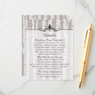 Carte D'accompagnement Détails et directions du mariage rustique au boule