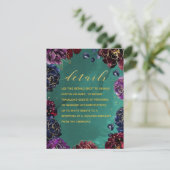 Carte D'accompagnement Détails et RSVP de Saphir Bordeaux Sarcelle Tons d (Debout devant)