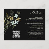 Carte D'accompagnement Détails Fleur sauvage Boho Mariage noir (Devant)