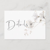 Carte D'accompagnement Détails floral blanc et blanc moderne (Devant)