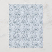 Carte D'accompagnement Détails Floral bleu foncé (Dos)