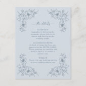 Carte D'accompagnement Détails Floral bleu foncé (Devant)