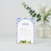 Carte D'accompagnement Détails Floral citron jaune italien (Debout devant)