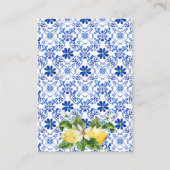 Carte D'accompagnement Détails Floral citron jaune italien (Dos)