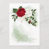 Carte D'accompagnement détails floraux blancs et rouges de verdure (Dos)