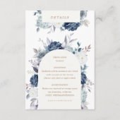 Carte D'accompagnement détails floraux bleus aquarelle (Devant)