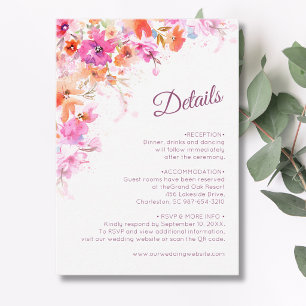 Carte D'accompagnement Détails Floraux de Cerisier Pastel Romance Rose