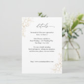 Carte D'accompagnement Détails floraux linés d'or (Debout devant)