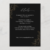 Carte D'accompagnement Détails floraux linés or - Noir (Devant)