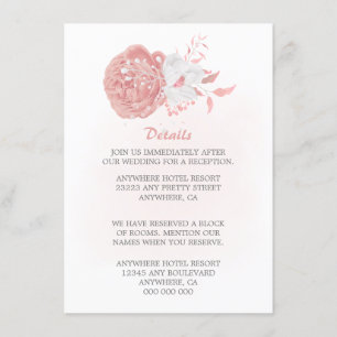 Carte D'accompagnement Détails floraux rose et blanc extraordinaires