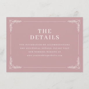 Carte D'accompagnement Détails Floraux Roses Élégants