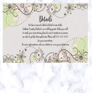 Carte D'accompagnement Détails floraux Whimsy modifiable du Mariage
