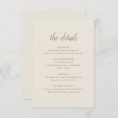 Carte D'accompagnement Détails formels élégants Mariage d'ivoire d'or neu (Devant / Derrière)