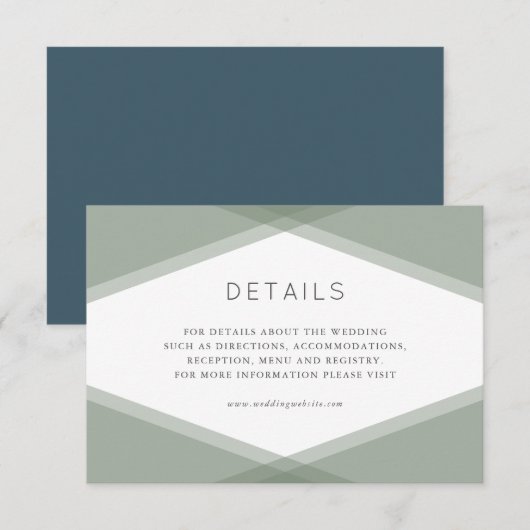 Carte D'accompagnement Détails géométriques et d'ardoise bleue en couches (Devant / Derrière)