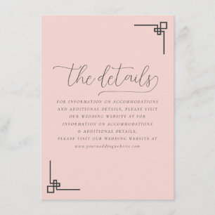 Carte D'accompagnement Détails géométriques roses sophistiqués
