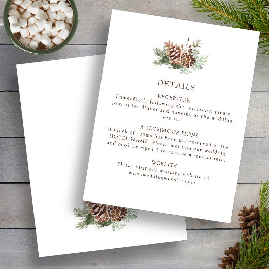 Carte D'accompagnement Détails hiver Mariage