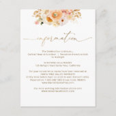 Carte D'accompagnement Détails/Informations sur le Mariage de pêche chic (Devant)