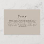 Carte D'accompagnement Détails Mariage beige simple (Devant)