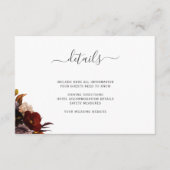 Carte D'accompagnement détails mariage bordeaux rustique automne enclos f (Devant)