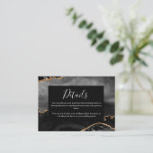 Carte D'accompagnement Détails mariage Classic Formal Black Agate (Debout devant)