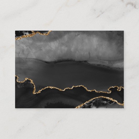 Carte D'accompagnement Détails mariage Classic Formal Black Agate (Dos)