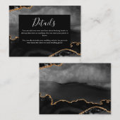 Carte D'accompagnement Détails mariage Classic Formal Black Agate (Devant / Derrière)