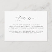 Carte D'accompagnement Détails Mariage de script élégant et moderne (Devant)